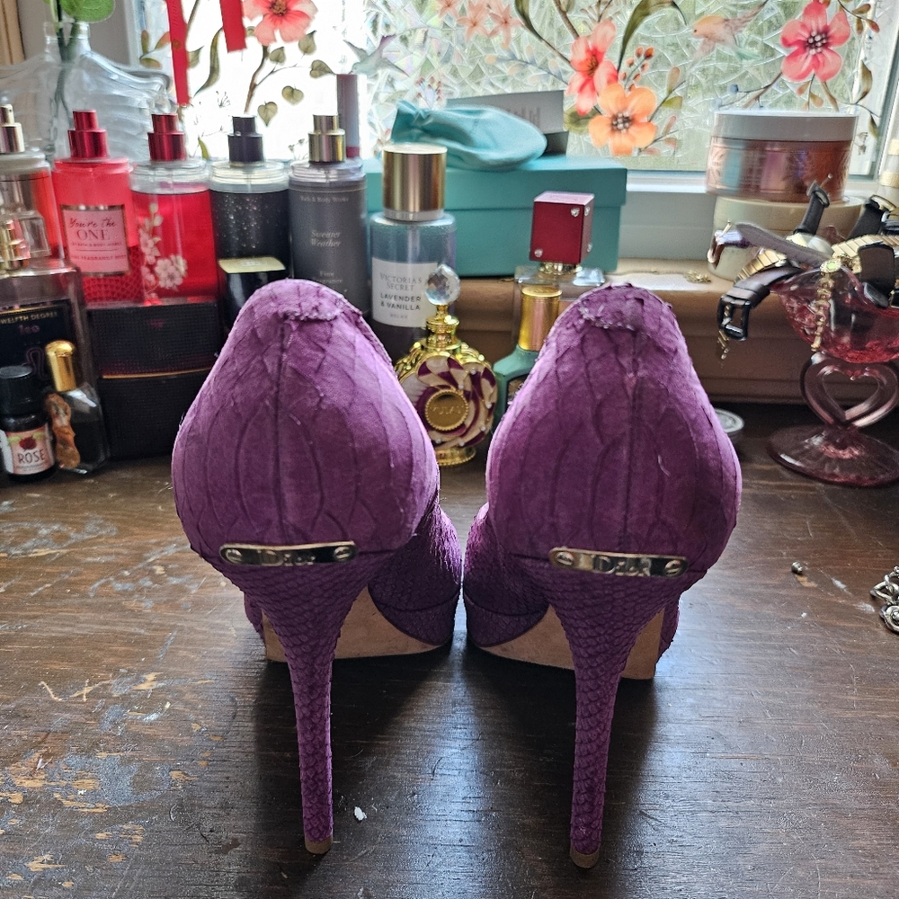 Christian Dior Purple Pumps- Size 38 1/2 - Picture 5 of 7